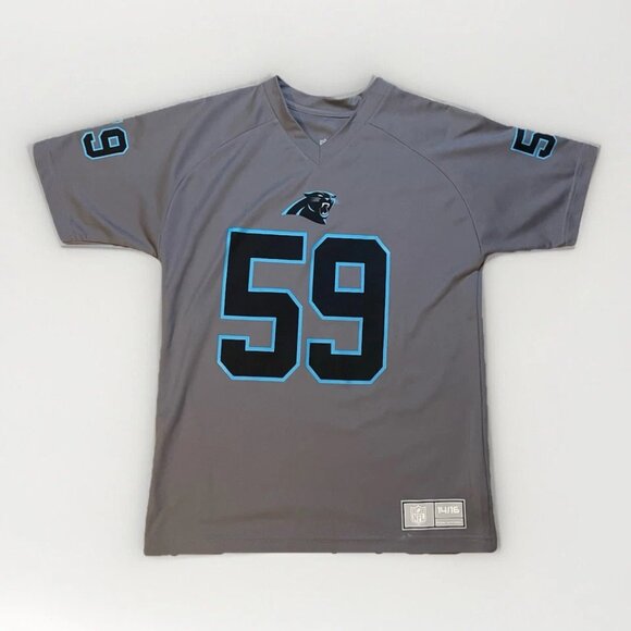 Nike On Field Carolina Panthers Luke Kuechly Football Jersey Youth L Gray NFL 59 - Picture 1 of 13